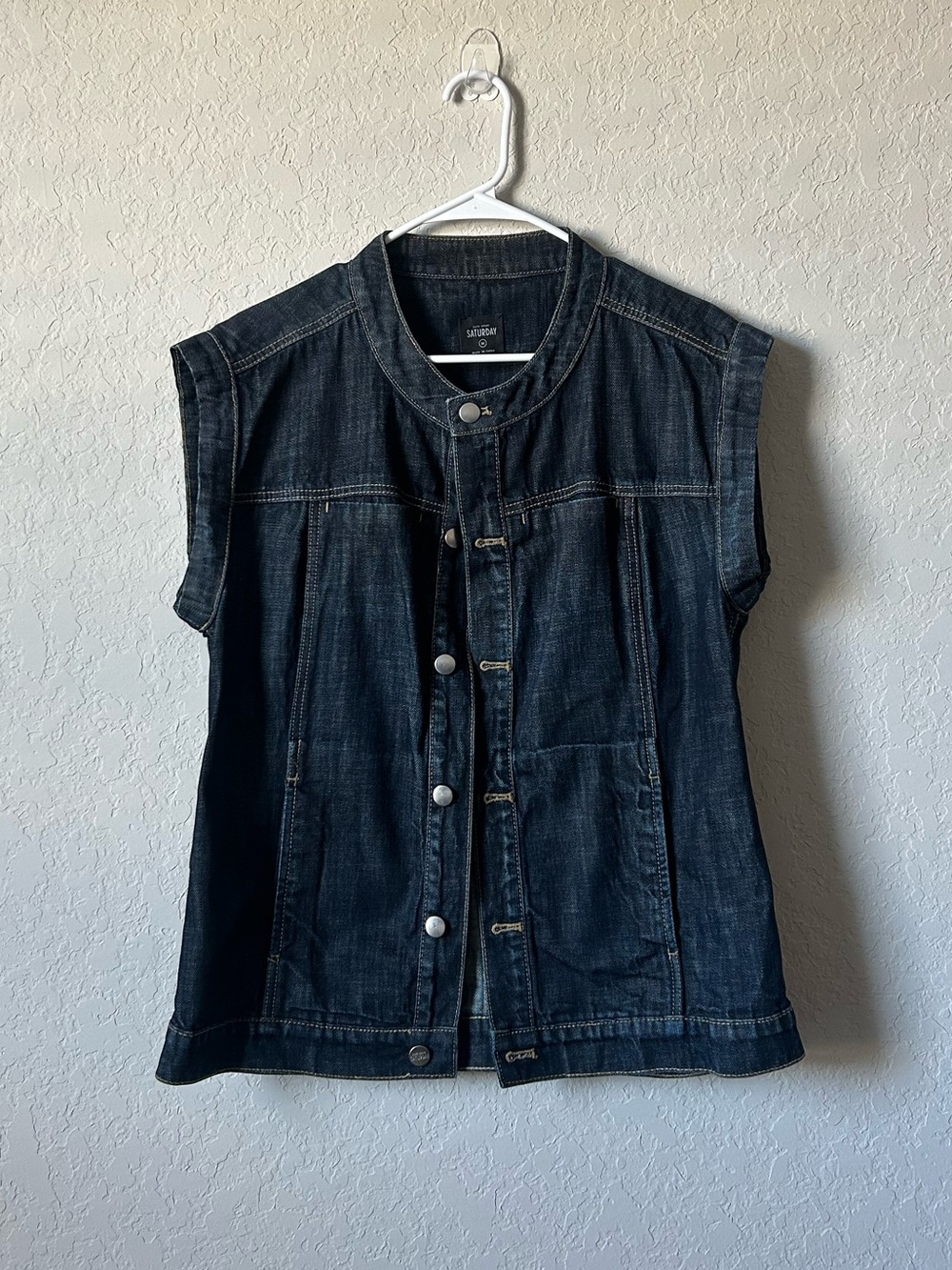 Kate Spade SATURDAY Denim Button Down Mandarin Collar Vest